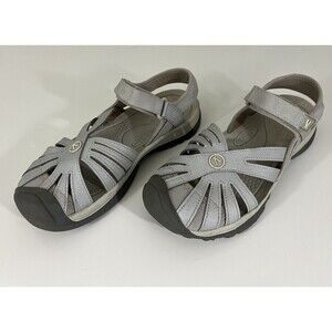 Keen Women's Rose Active Sandals Gray Shimmer Adjustable Strap Women's Size 7.5